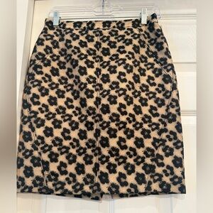 Ann Taylor Black and Tan Animal Print Pencil Skirt